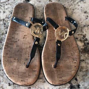 Michael Kors black thong sandals